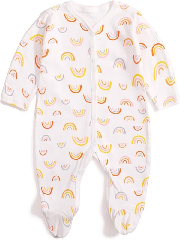 BQUBO Baby Long Sleeve Unisex 3 Pack Footies Rompers Cotton Infant Jumpsuits Babies' Outfits Onsies Baby Shower Gifts 0-3Months - Image 4