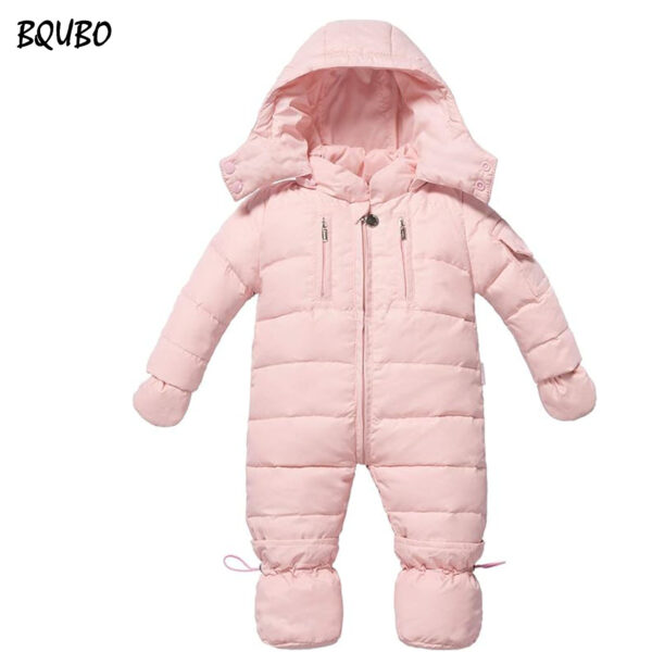 BQUBO  Infant Newborn Baby Hoodie Down Jacket Jumpsuit Pram Snuggly Snow Suit