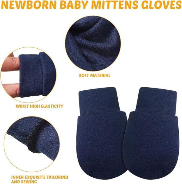 BQUBO 6 Pairs Newborn Baby Mittens No Scratch Gloves Infant Toddler Anti Scratch Essentials Unisex Cotton for 3-9 Months Girls Boys - Image 2