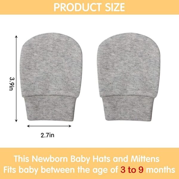 BQUBO 6 Pairs Newborn Baby Mittens No Scratch Gloves Infant Toddler Anti Scratch Essentials Unisex Cotton for 3-9 Months Girls Boys - Image 3